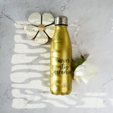 goldene Glitzertrinkflasche - Never stop dreaming