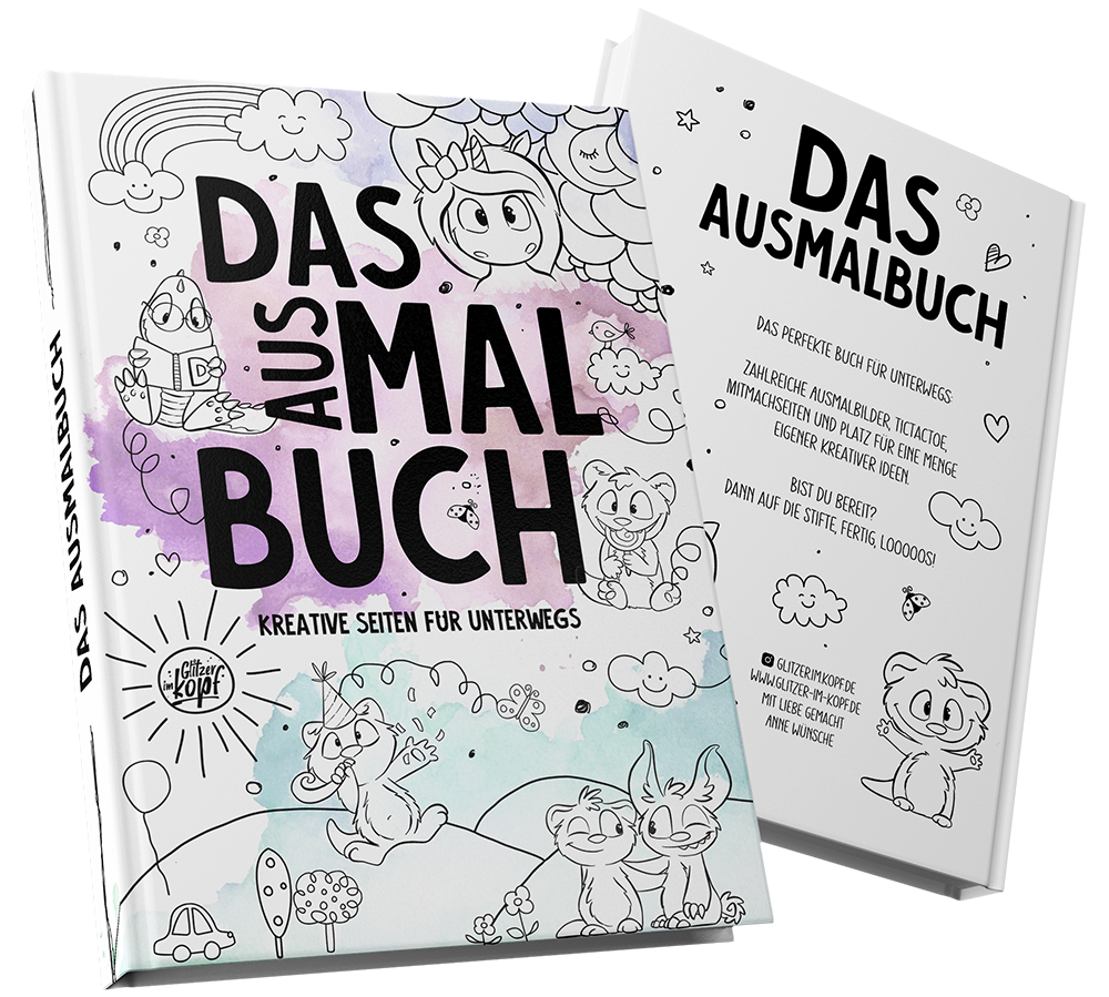 Ausmalbuch für Kinder – Kreatives Malbuch mit süßen Ausmalbildern und Spielseiten für unterwegs - Einhorn Mina Buch